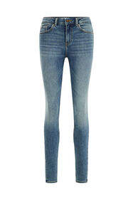 Dames mid rise super skinny jeans met comfort-stretch, Donkerblauw