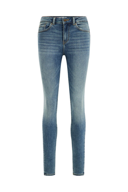 Dames mid rise super skinny jeans met comfortstretch, Donkerblauw