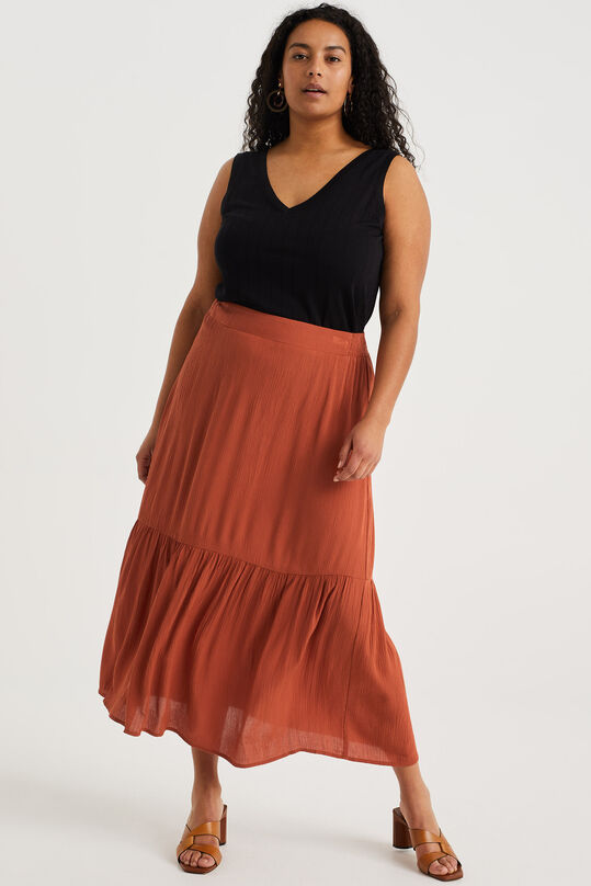 Dames relaxed fit rok - Curve, Roestbruin