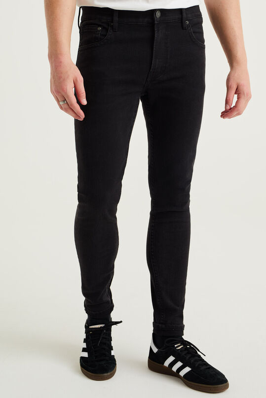 Heren skinny fit jeans met superstretch, Zwart