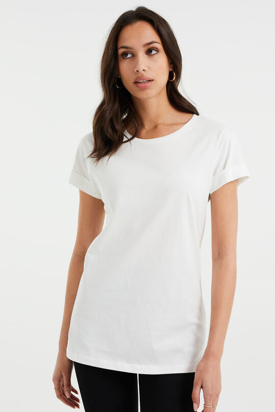 Dames regular fit T-shirt van katoen, Wit