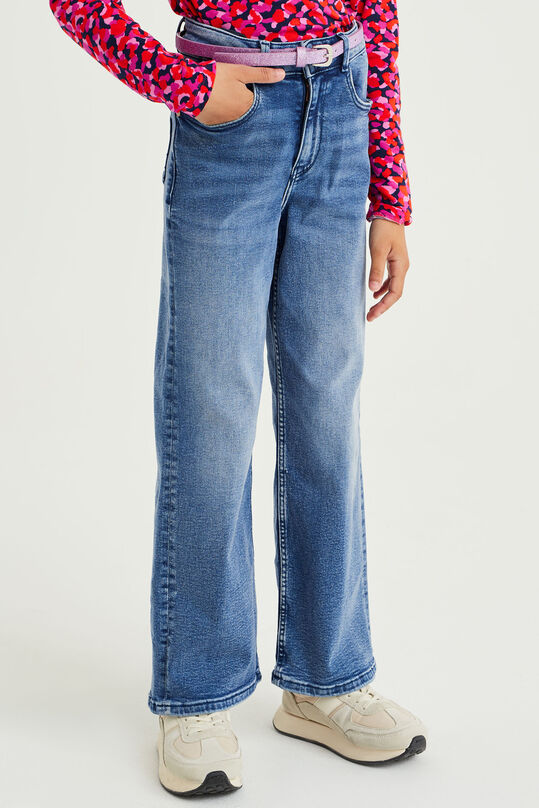 Jeans relaxed fit avec stretch fille, Bleu glace