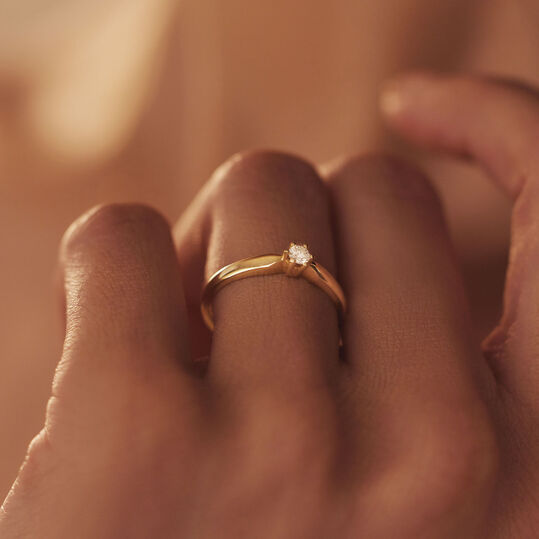 Dames ring,verlovingsring Isabel Bernard, Goud