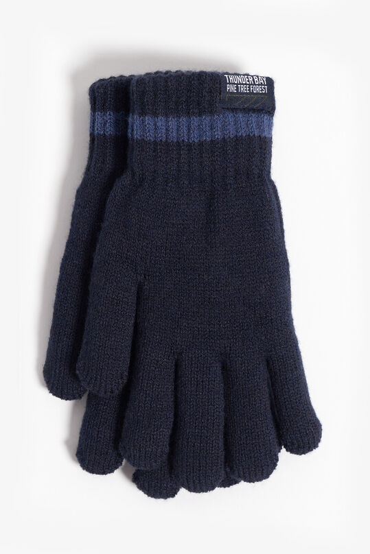 Jongens fijngebreide handschoenen met, Donkerblauw