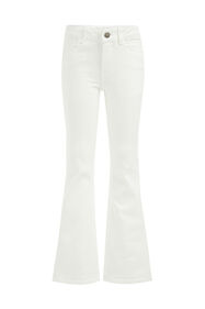Jeans flared stretch fille, Blanc