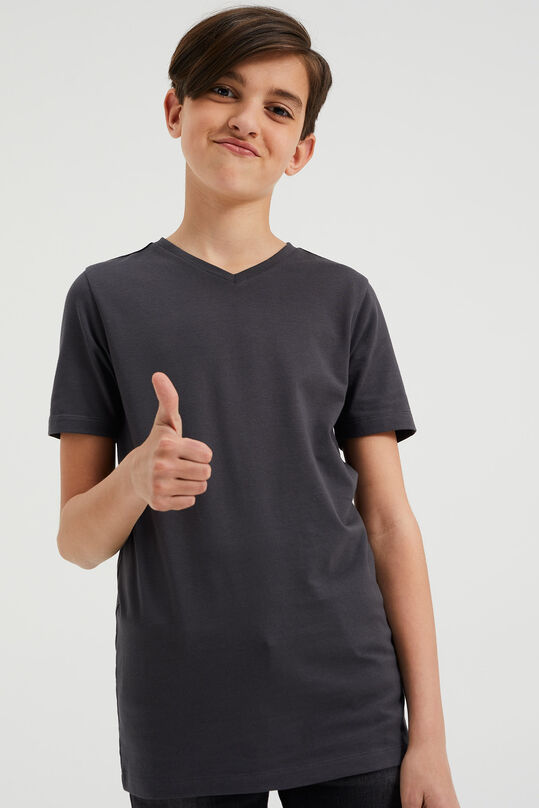Jongens basic T-shirt, Donkergrijs