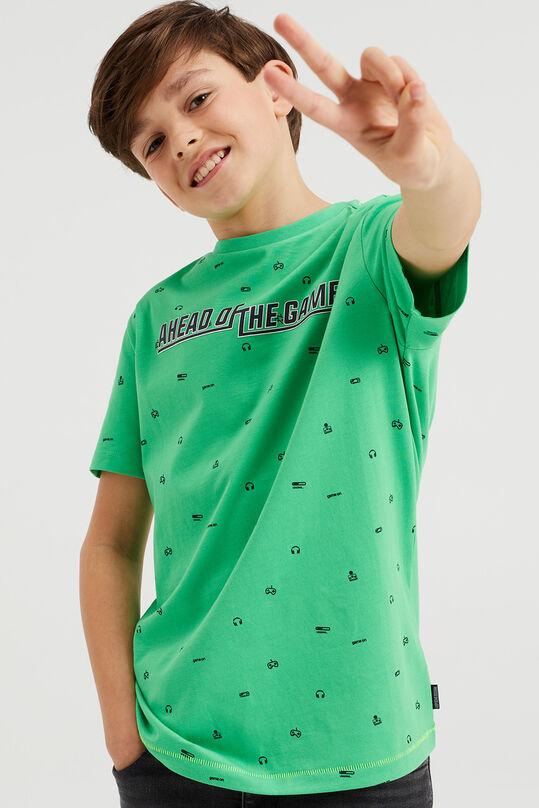 T-shirt à motif garçon, Vert vif