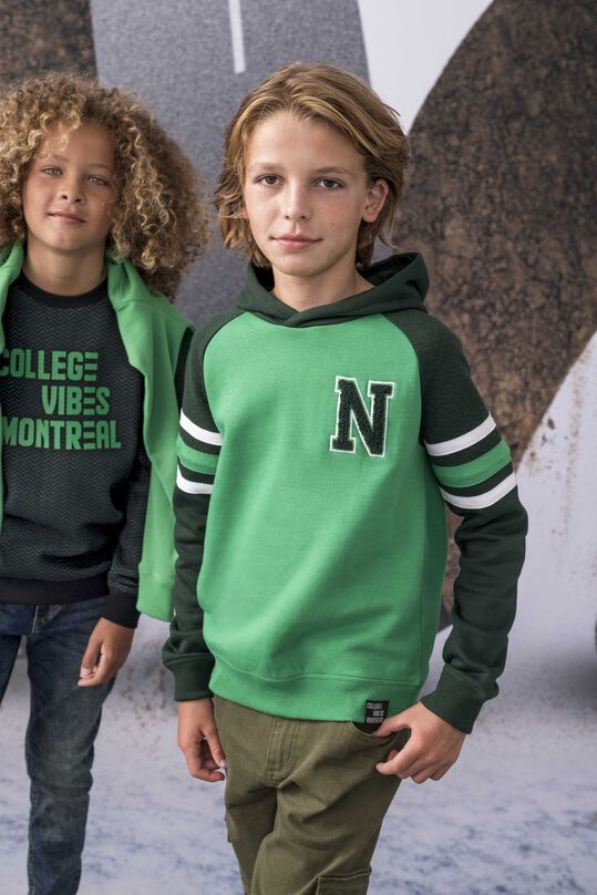 Jongens sweater met colourblock, Groen