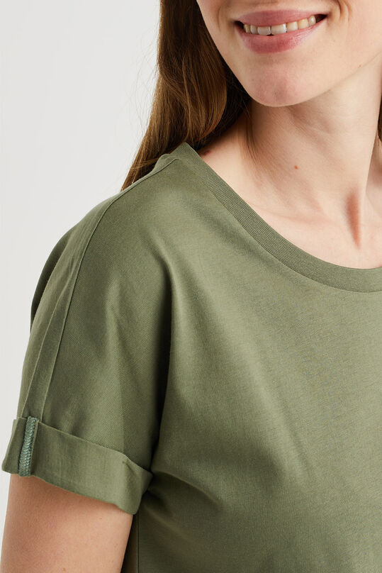 T-shirt regular fit en coton femme, Vert foncé