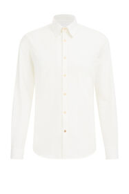 Heren fijngebreid vlekafstotend overhemd, Wit