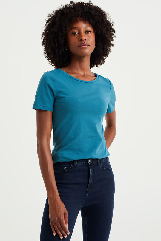 T-shirt cotton femme, Bleu