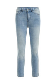 Dames high rise slim crop jeans - Curve, Blauw