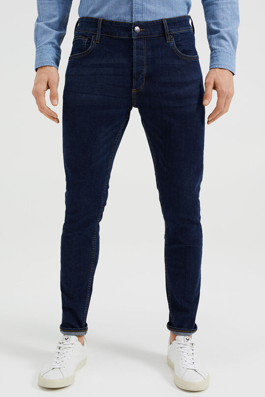 Jeans skinny fit comfort stretch homme, Bleu foncé