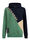 Jongens capuchonsweater met colourblock en opdruk, Groen