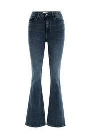 Dames high rise flared jeans, Donkerblauw