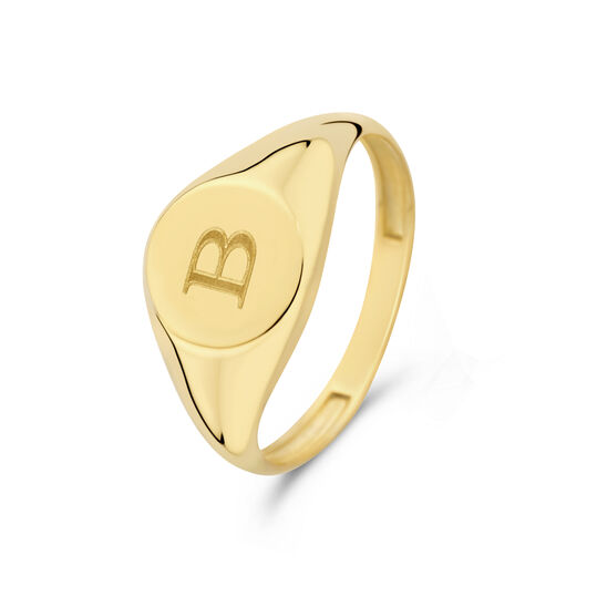 Dames initialen sieraden,ring,zegelring Isabel Bernard, Goud