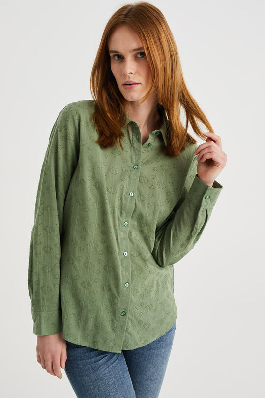 Dames blouse met structuur, Groen