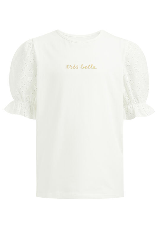 Meisjes T-shirt met embroidery, Wit