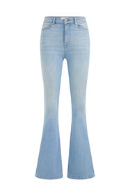 High rise super wide flared jeans met superstretch, Lichtblauw