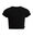 Meisjes cropped T-shirt van ribstof, Zwart