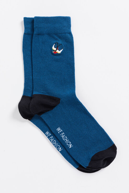 Heren sokken met embroidery, Donkerblauw