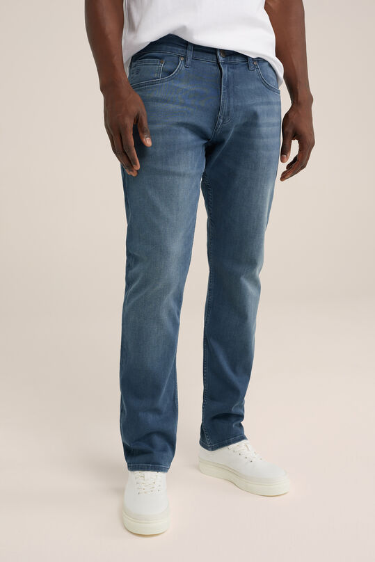 Heren regular fit jeans van jog denim, Donkerblauw