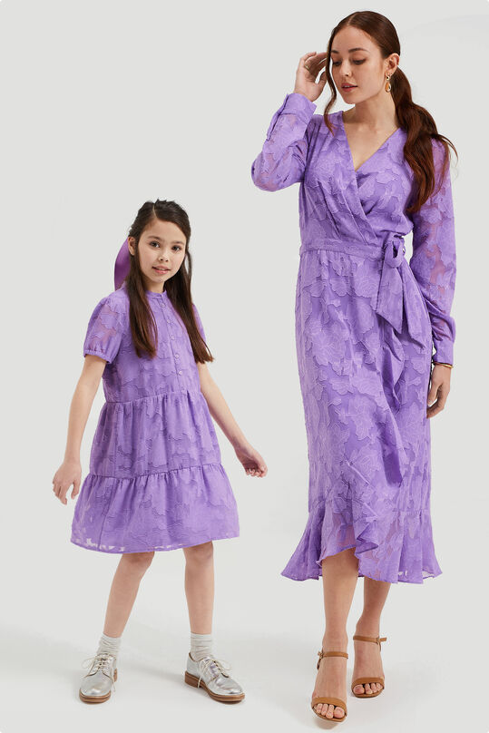 Meisjes jurk met dessin, Lavendel