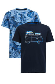 T-shirt garçon, pack de 2, Bleu marine