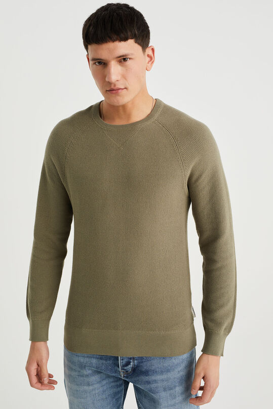 Pull à structure homme, Vert olive