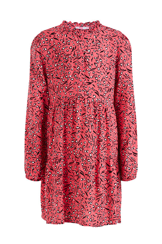 Meisjes jurk met luipaarddessin, Roze