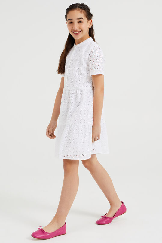 Robe à broderie anglaise fille, Blanc