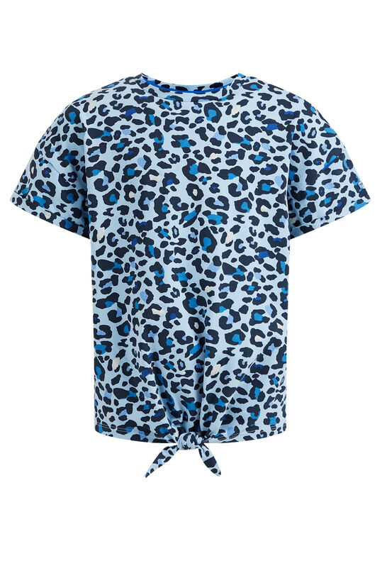 Meisjes T-shirt met luipaarddessin, Lichtblauw