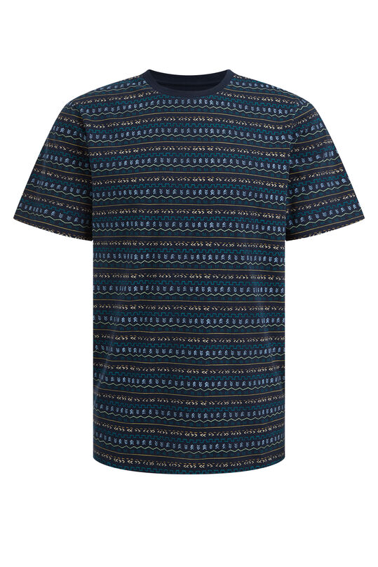 Heren tall fit T-shirt met dessin, Donkerblauw