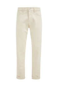 Heren tapered fit jeans met medium stretch, Gebroken wit