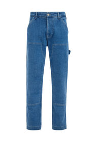 Heren straight fit jeans met comfort-stretch, Blauw