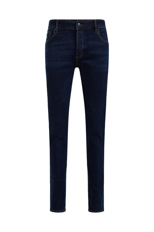 Heren skinny fit jeans met comfort-stretch, Donkerblauw