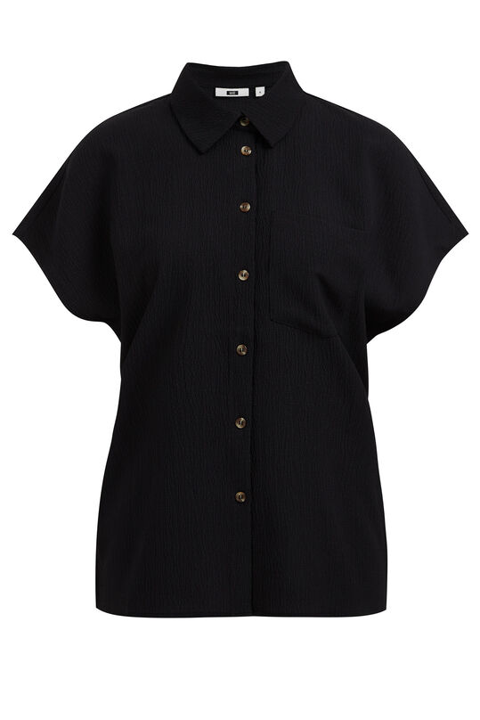 Dames blouse met structuur, Zwart