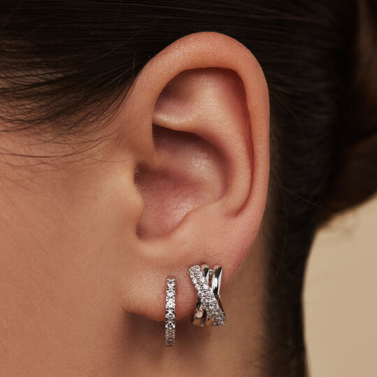 Femmes boucles d'oreilles Selected Jewels, Argent