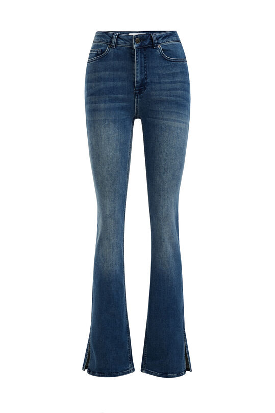 Jeans high rise bootcut stretch femme, Bleu