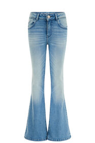 Meisjes flared jeans met stretch, Blauw