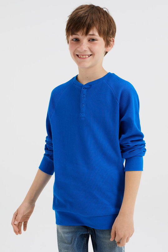 Jongens T-shirt met structuur, Kobaltblauw