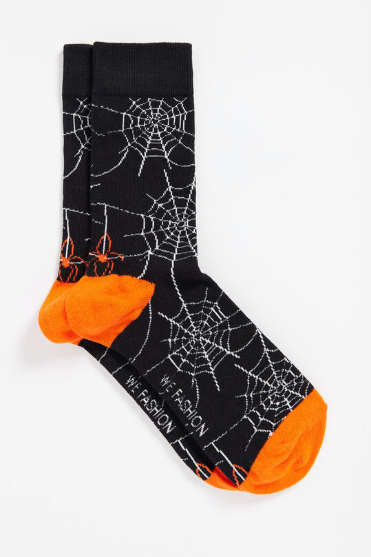 Heren sokken met dessin, Zwart