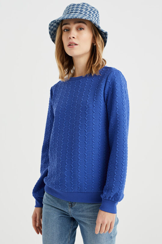 Sweat-shirt à structure femme, Bleu glace