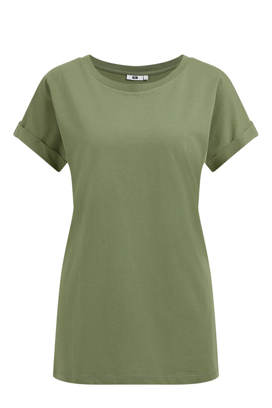 T-shirt regular fit en coton femme, Vert foncé