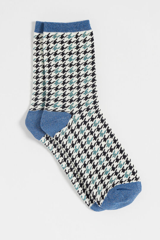 Dames sokken met dessin, Blauw