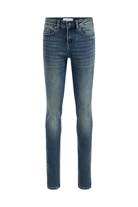 Dames mid rise super skinny jeans met superstretch, Blauw