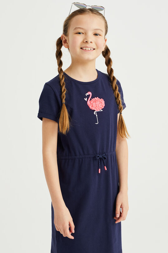 Meisjes jurk met embroidery, Donkerblauw