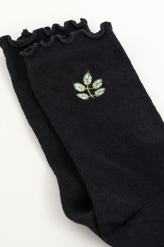Dames sokken met embroidery, Zwart