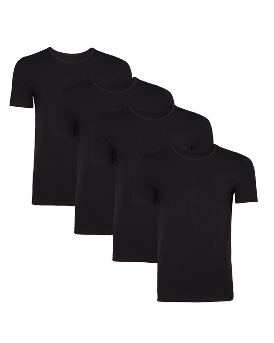 Heren T-shirt, 4-pack, Zwart