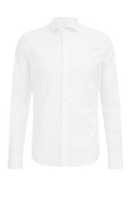 Heren slim fit overhemd van luxueuze katoen, Wit